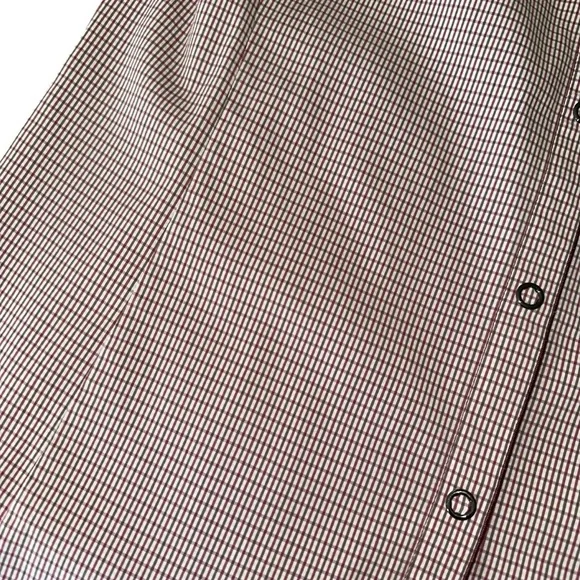 Lafayette 148 Size 4 Gingham Snap Collared Shirt Blouse Career Work Office - Picture 9 of 15